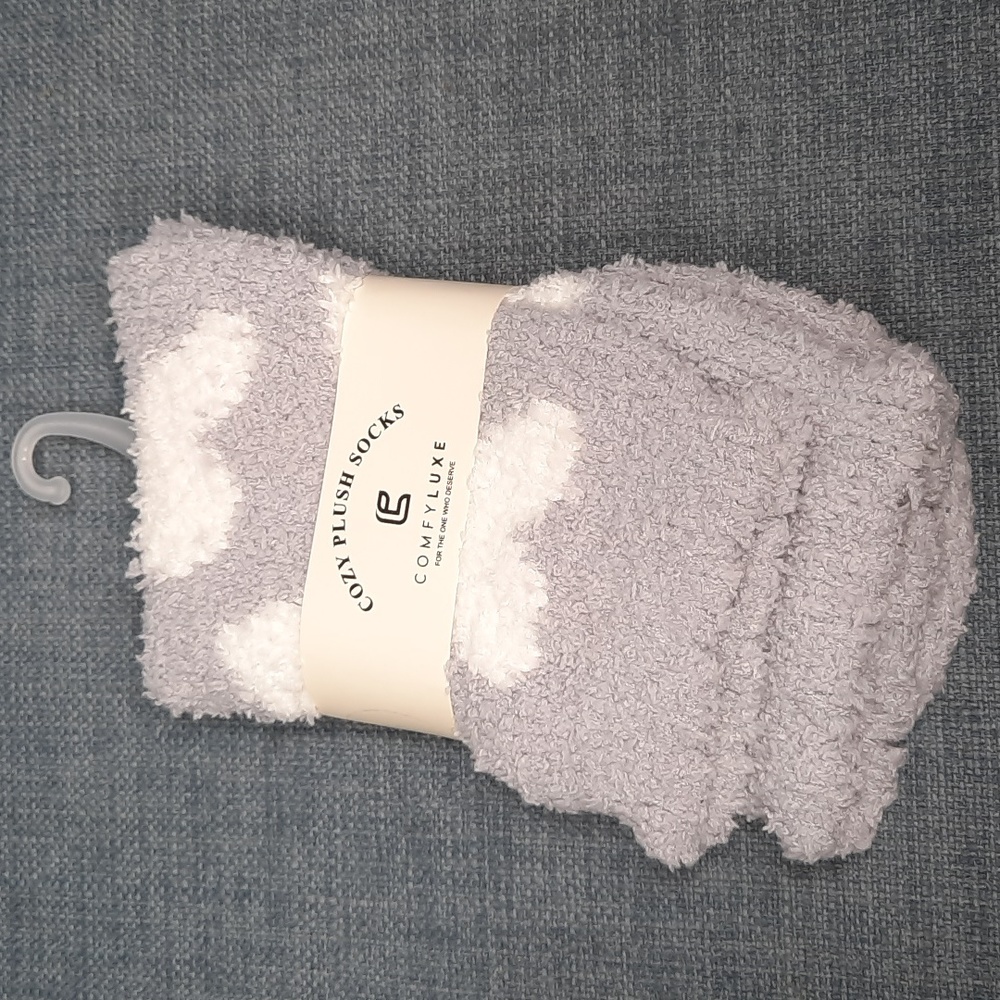 Socks Sox Sock Fuzzy Soft Slipper Thick Warm Cozy Unisex Hearts Love